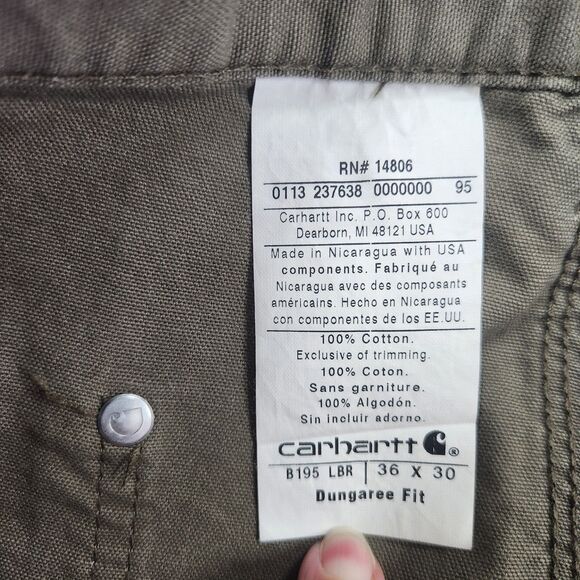 Utility Cargo Workwear Carhart Double Front Work Pants Size 36X30 Mushroom - Picture 5 of 12